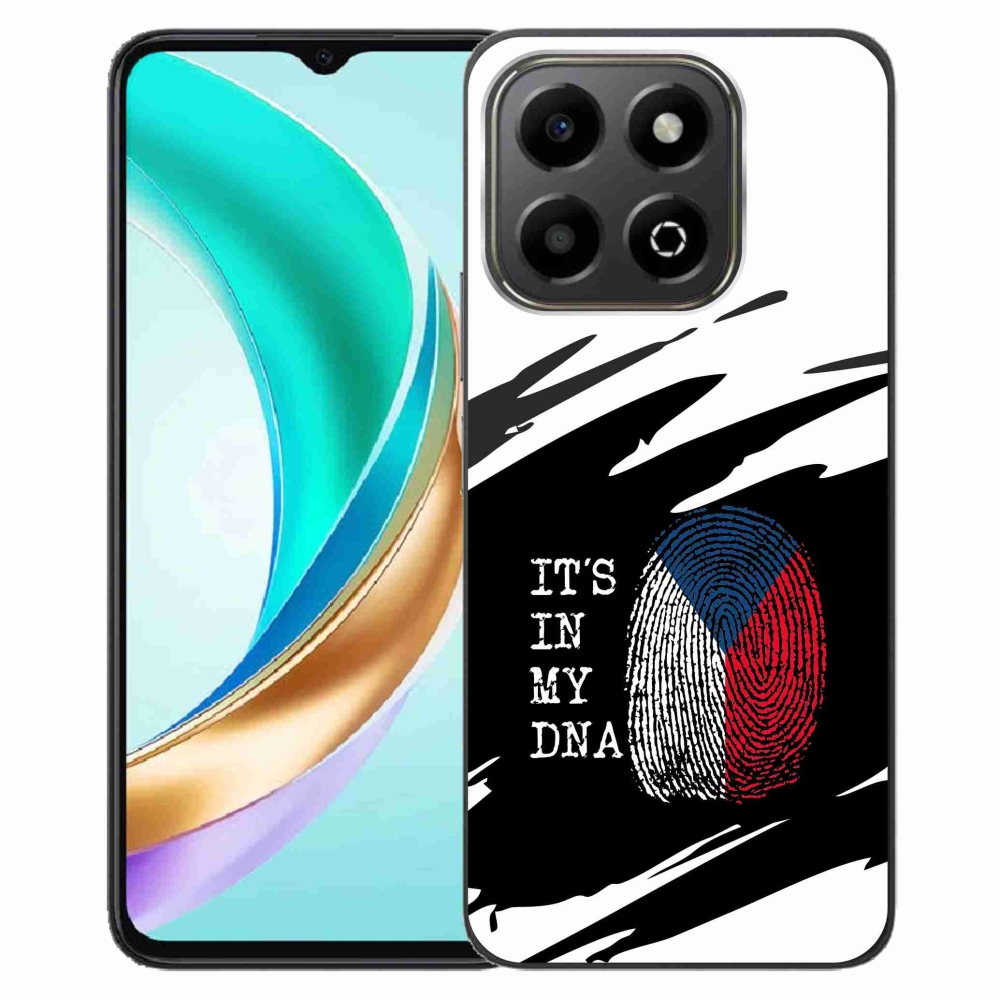 Gél borító mmCase a Honor X6b számára - zászlós ujjlenyomat fekete és fehér háttérrel