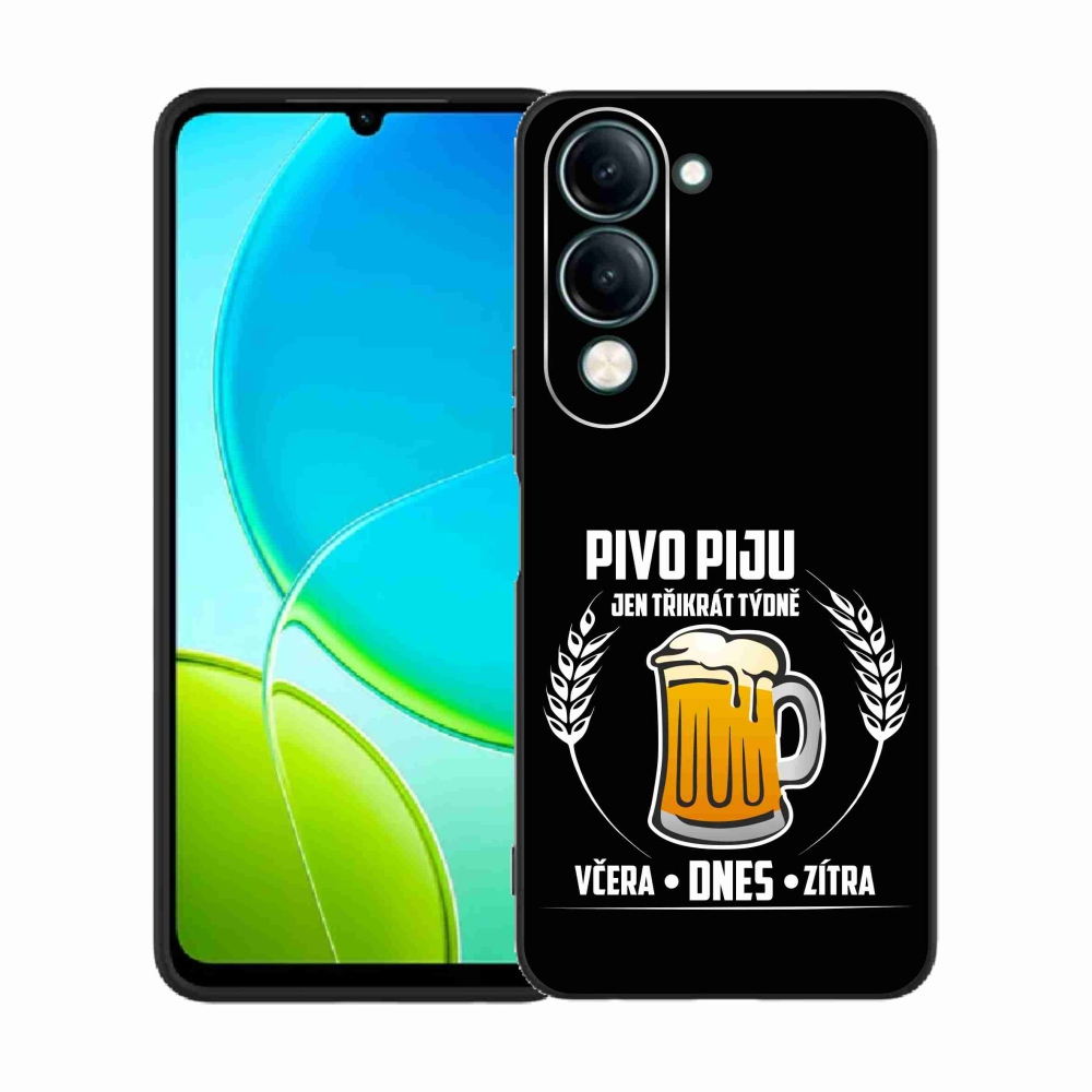Gél borító mmCase a Vivo Y29s 5G készülékhez - sör motívum fekete háttérrel