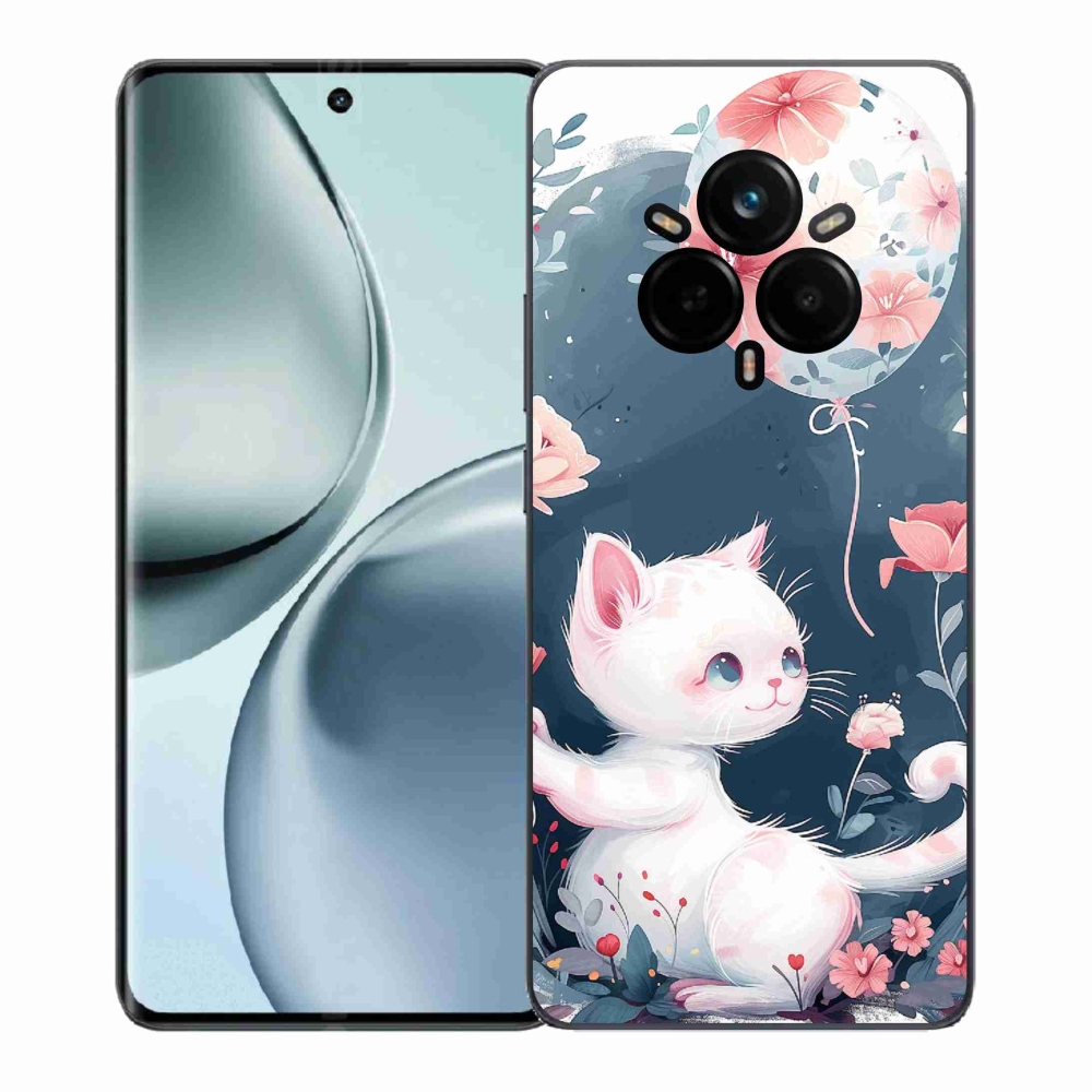 Gél borítás mmCase a Realme 14 Pro 5G számára - cica lufival