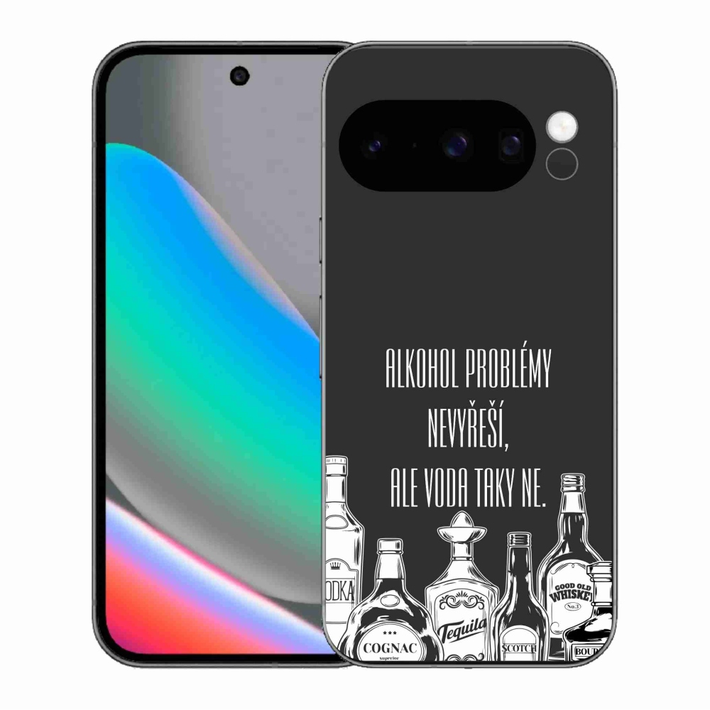 Gél borító mmCase a Google Pixel 10 Pro számára - vicces szöveg fekete háttérrel