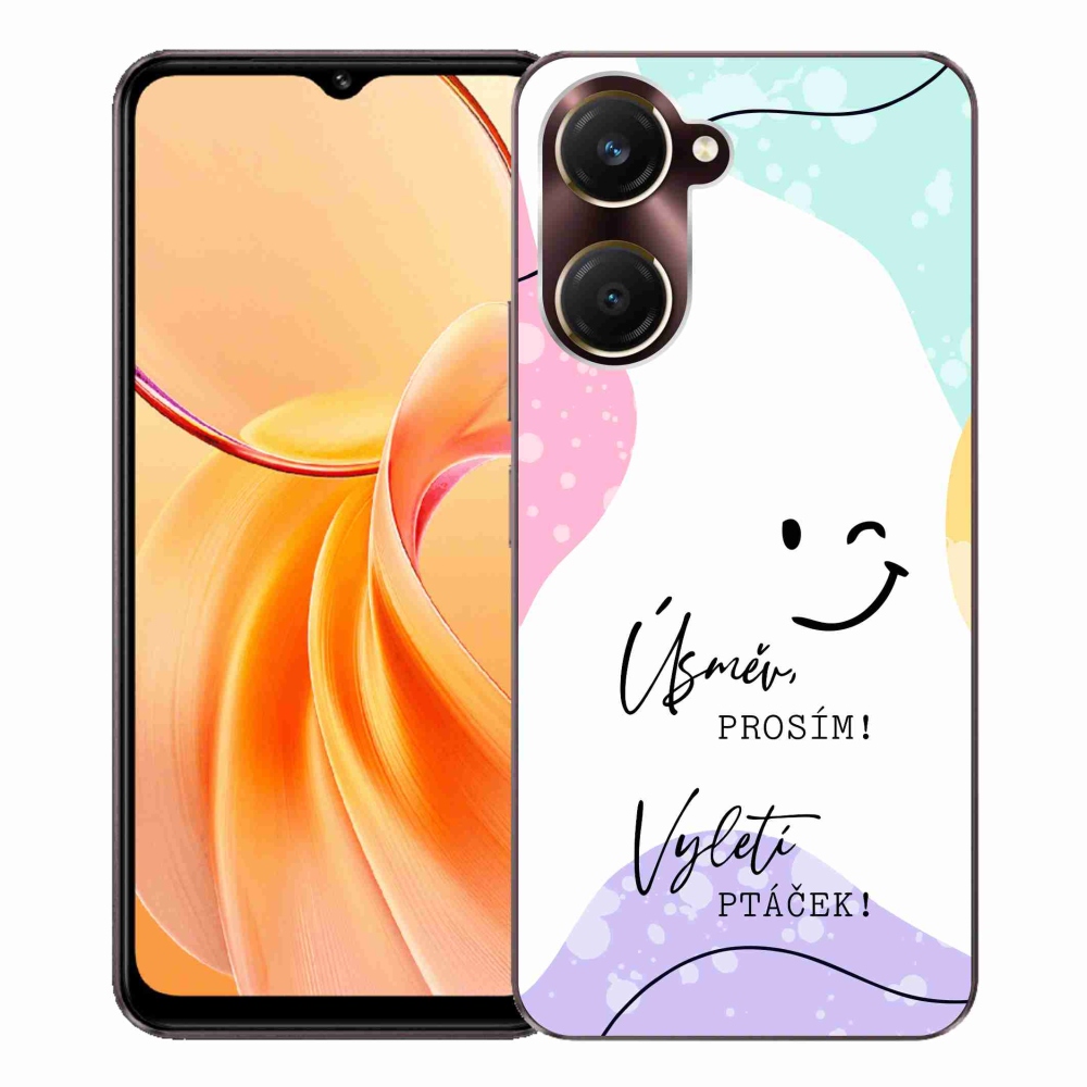 Gél borító mmCase a Vivo Y28s 5G-hez - vicces szöveg 4 fehér háttérrel