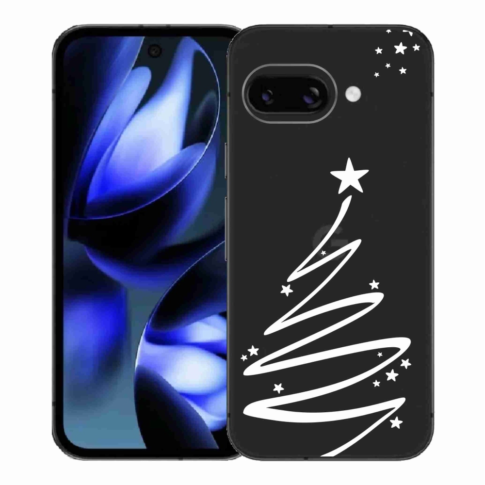 Gél borítás mmCase a Google Pixel 9a számára - fehér fa átlátszó háttéren