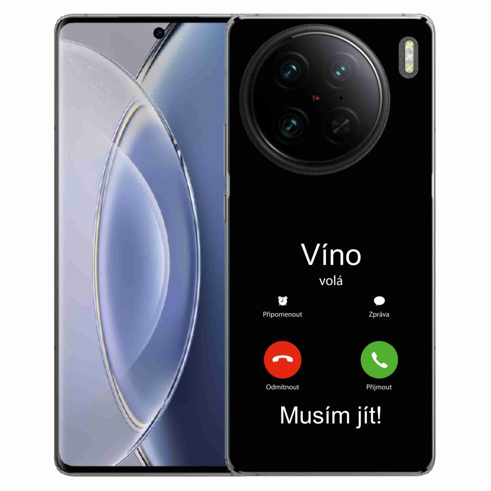 Gél borítás mmCase a Vivo X90 Pro készülékre - bor hívja a fekete hátteret