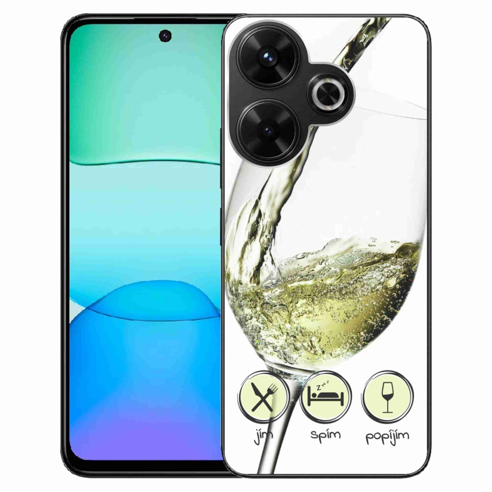 Gél tok mmCase a Xiaomi Redmi 13 4G/Poco M6 4G számára - borospohár fehér