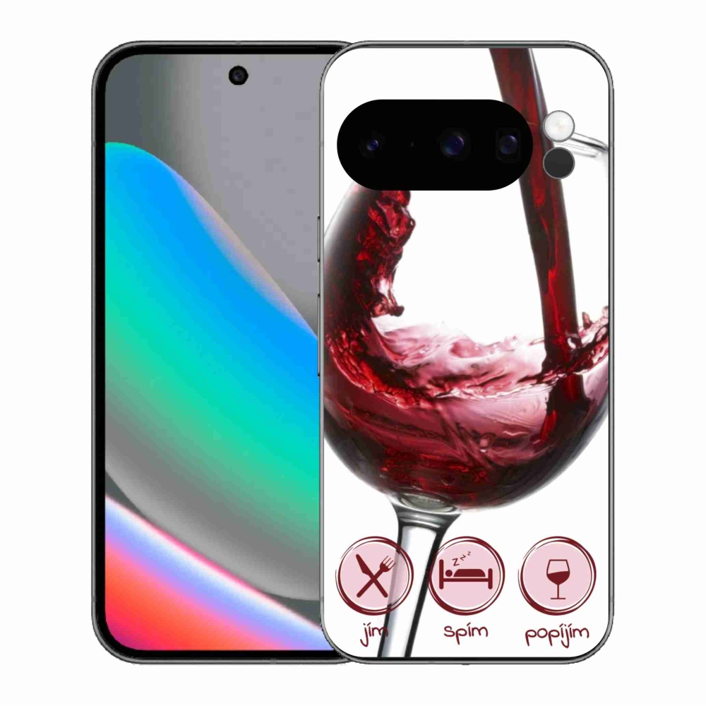 Zselés borítás mmCase a Google Pixel 10 Pro számára - borospohár piros