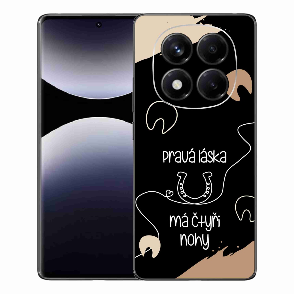 Gél borítás mmCase a Xiaomi Redmi Note 14 Pro számára - ló motívum fekete háttérrel