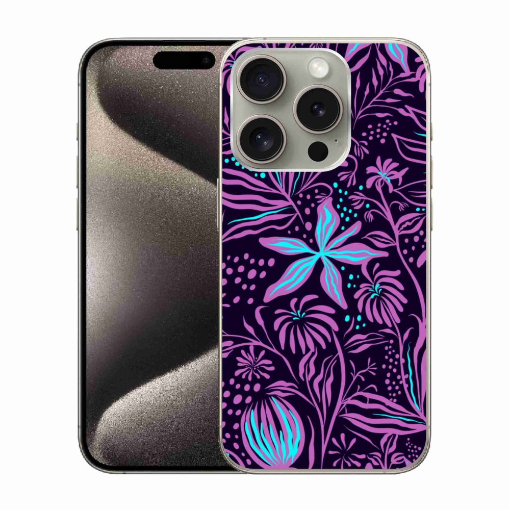 Gél védőburkolat mmCase iPhone 15 Pro készülékhez - virágok 2