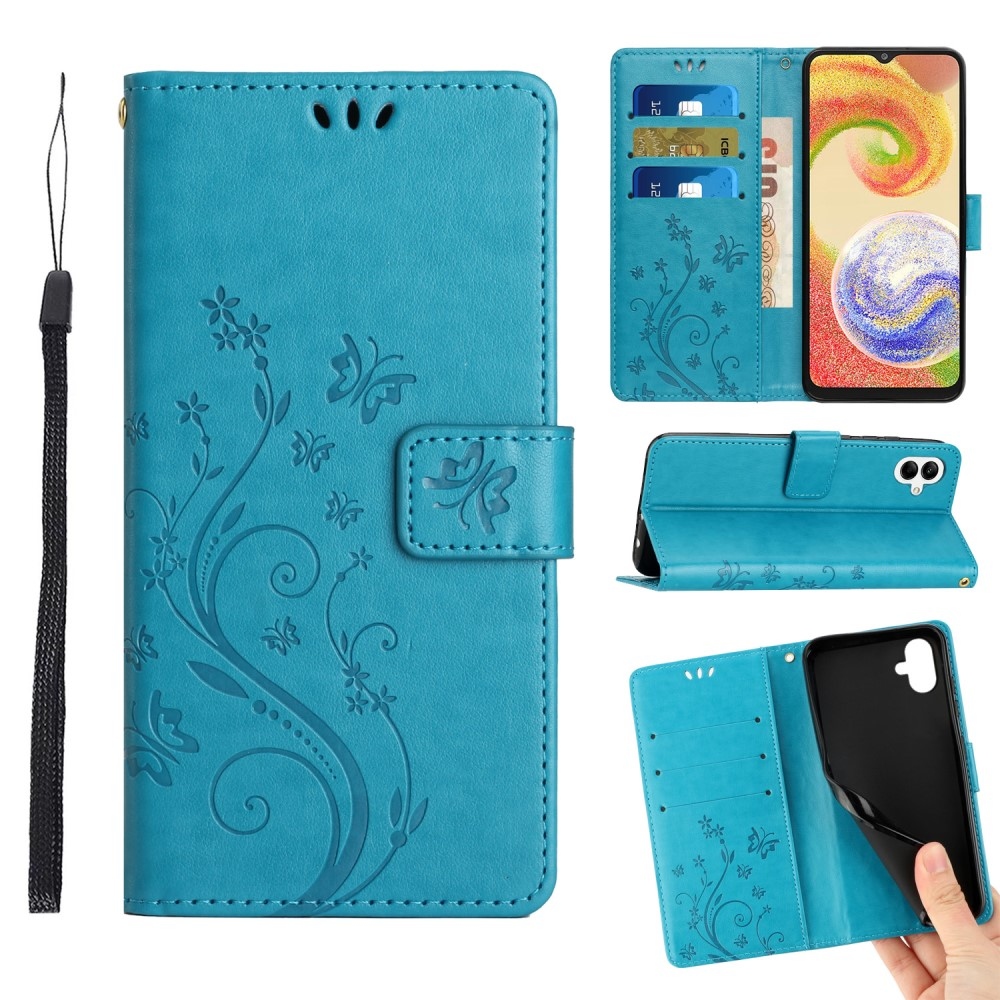 Virágok könyv tok Samsung Galaxy A06 4G - kék