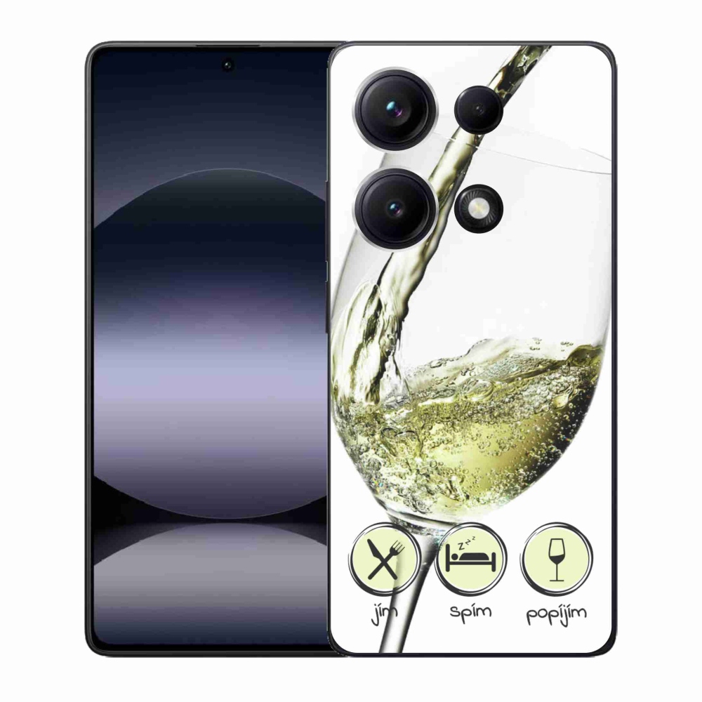 Gél borítás mmCase a Xiaomi Redmi Note 14S-hez - borospohár fehér