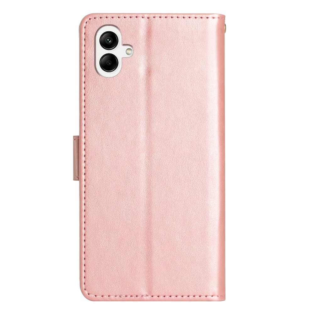 Virágok könyv tok Samsung Galaxy A06 4G - rózsa arany