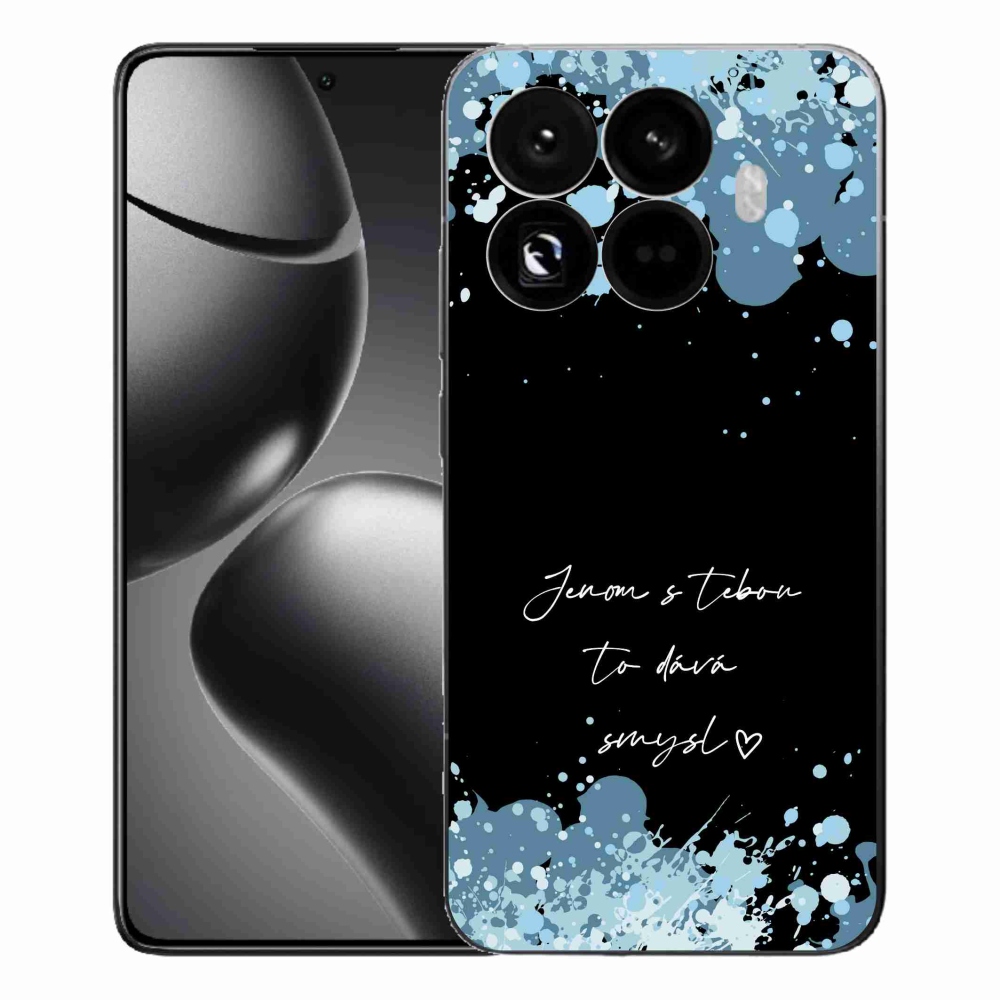 Gél borító mmCase a Xiaomi 15T Pro számára - szerelmes szöveg fekete háttérrel