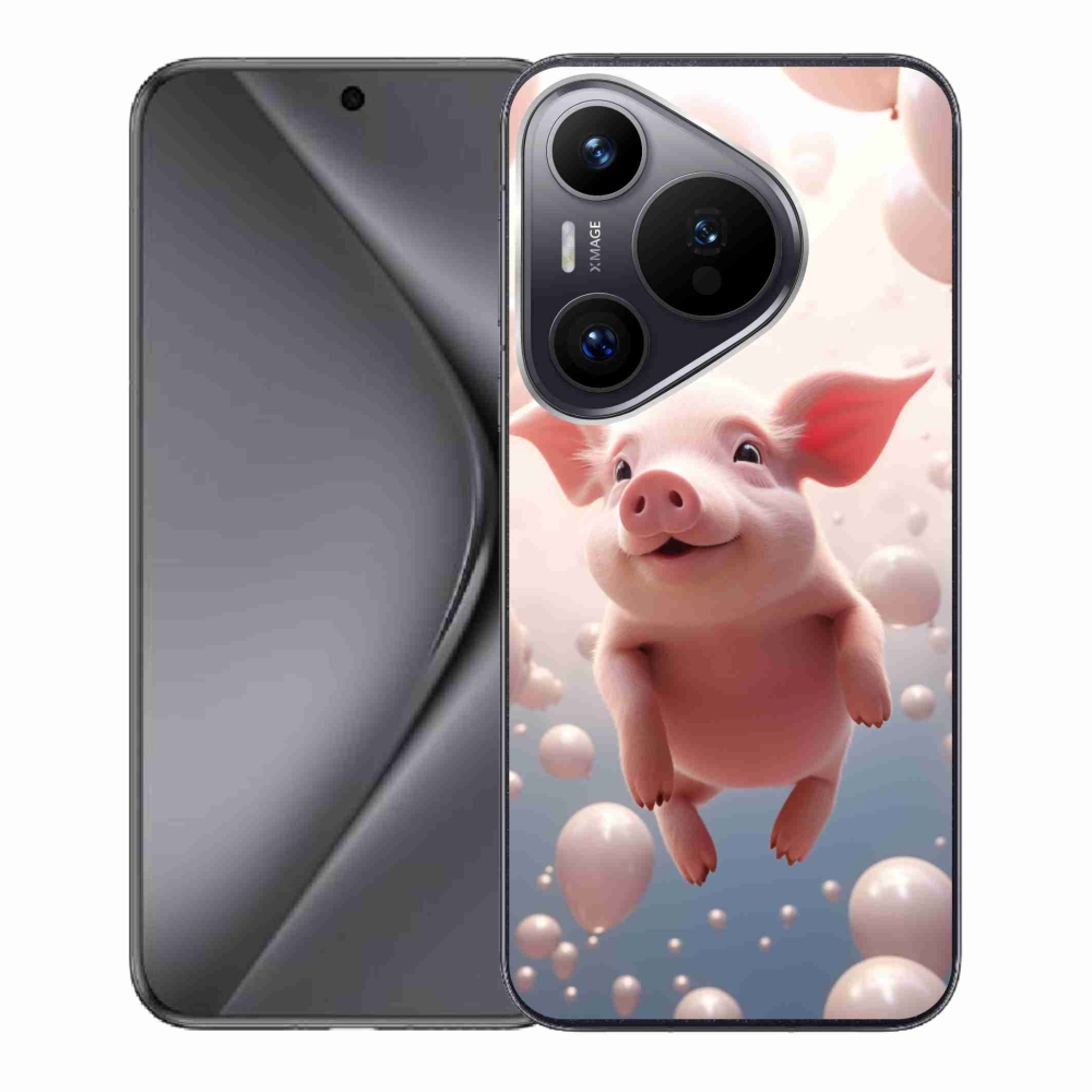 Gél borító mmCase a Huawei Pura 70-hez - malacka lufikkal