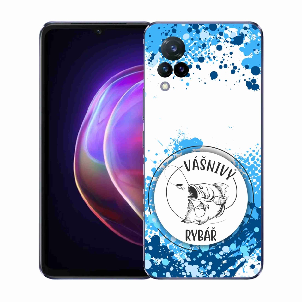 Gél borító mmCase a Vivo V21 4G/5G készülékhez - szenvedélyes halász fehér háttérrel