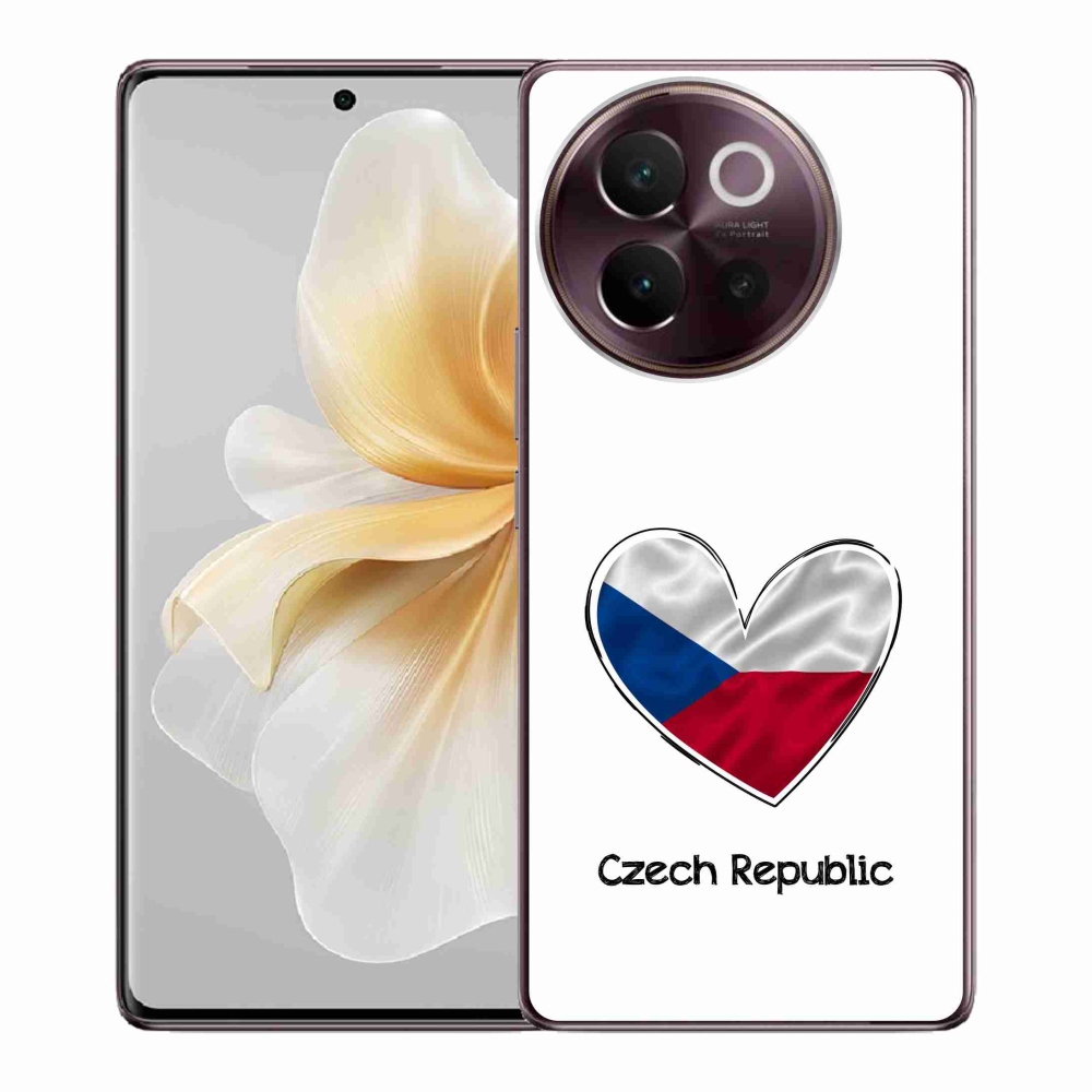 Gél borító mmCase a Vivo V40 Lite 5G-n - szív zászló fehér háttérrel