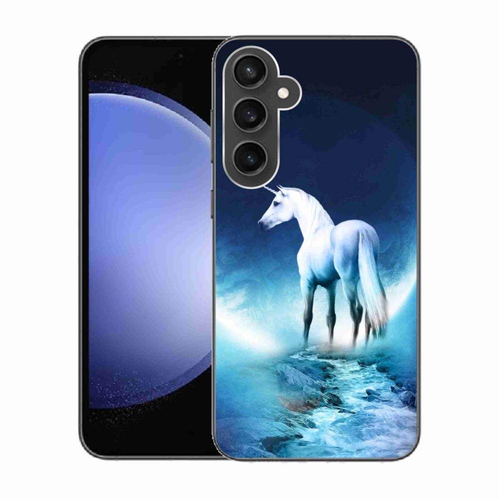 Gél védőhuzat mmCase Samsung Galaxy S23 FE készülékhez - fehér egyszarvú