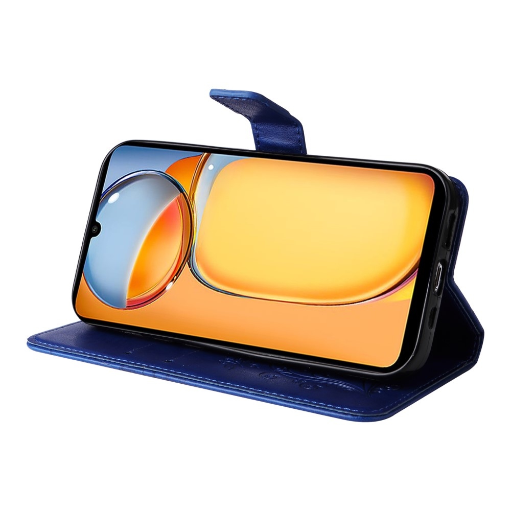 Nagy pillangó könyv tok Xiaomi Poco C65/Redmi 13C - kék