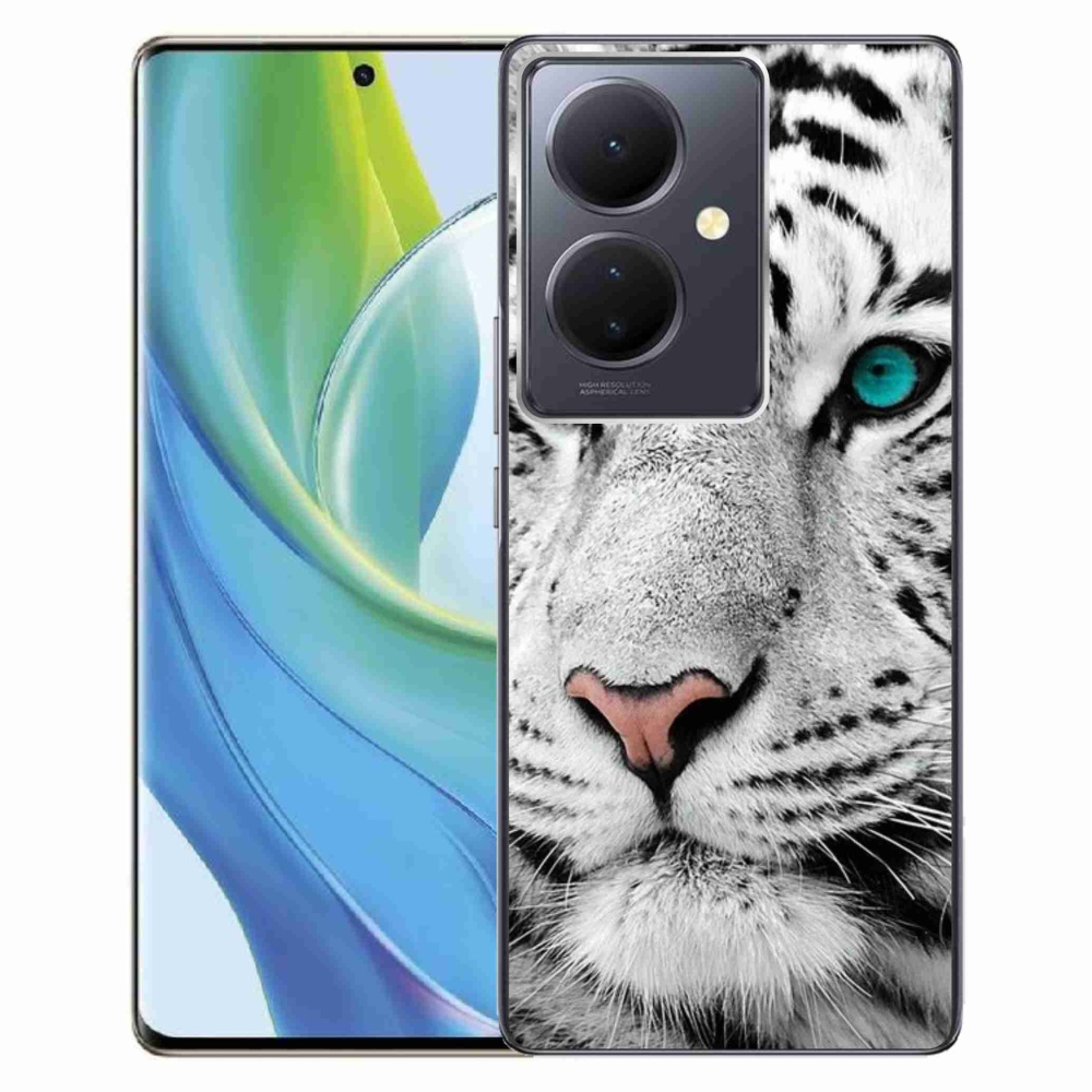 Gél borító mmCase a Vivo V29 Lite 5G-hez - fehér tigris