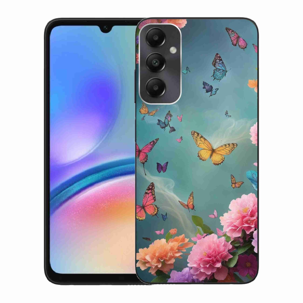 Gél borítás mmCase Samsung Galaxy A05s készülékhez - színes virágok és pillangók