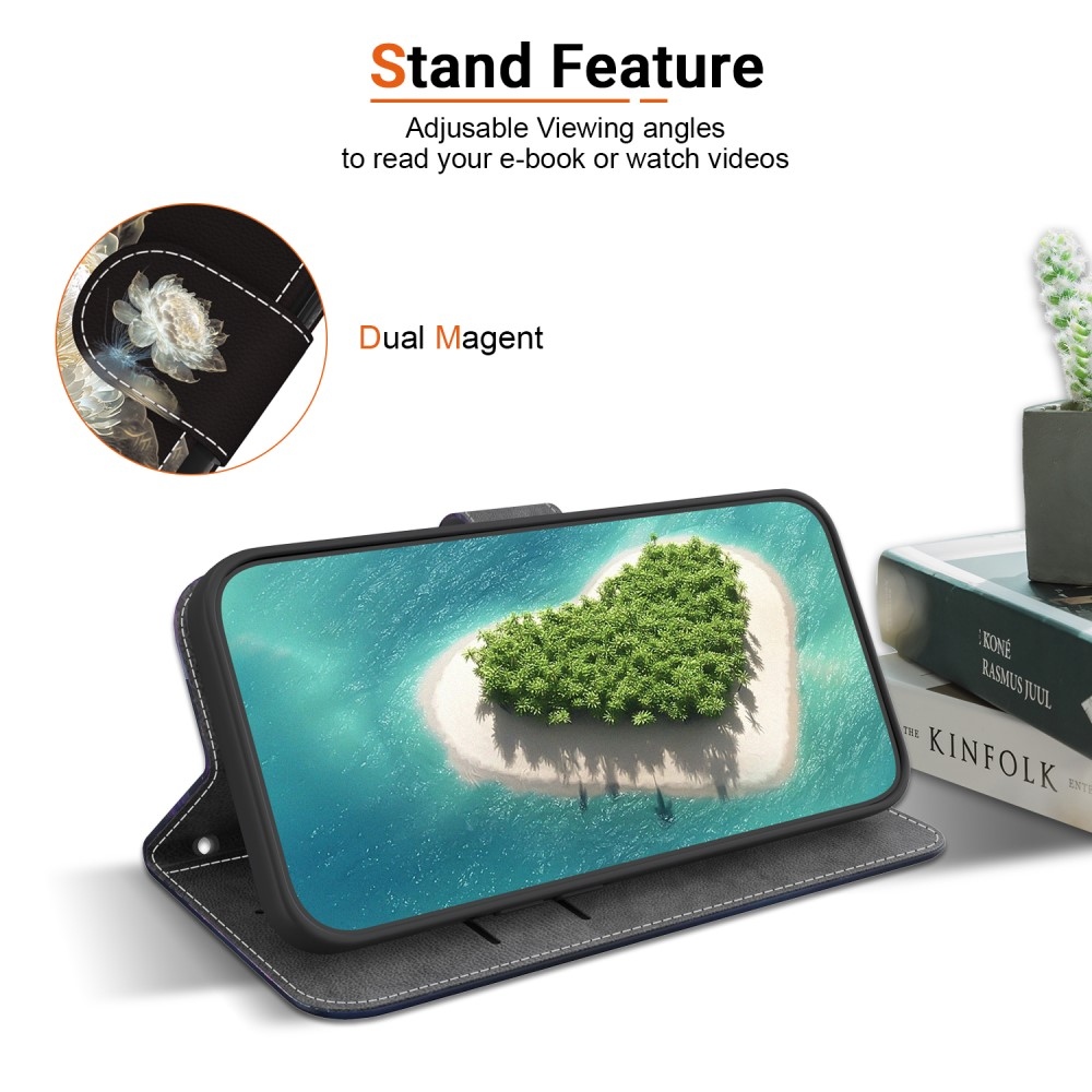 Printern könyv tok Xiaomi Redmi Note 14 5G - fehér pünkösdi rózsafa