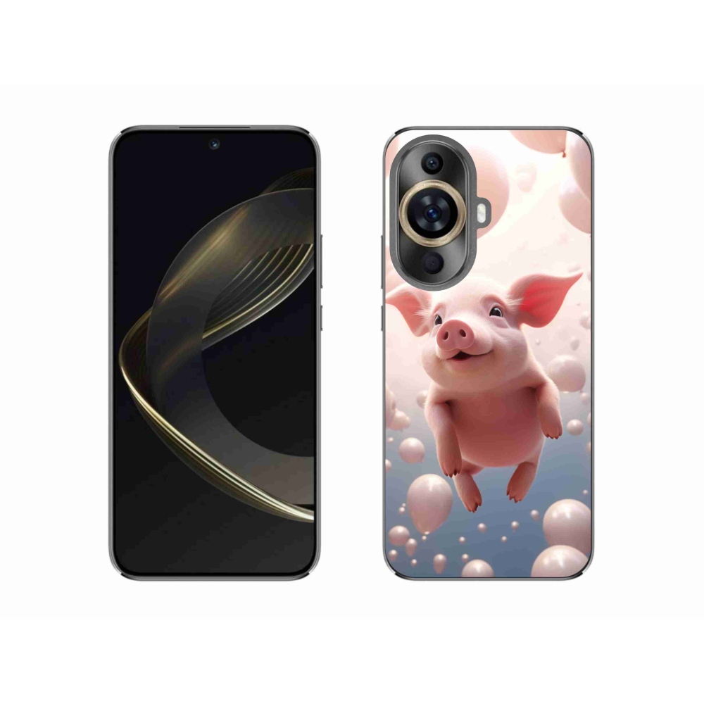 Gél borító mmCase a Huawei Nova 11-hez - malac lufikkal