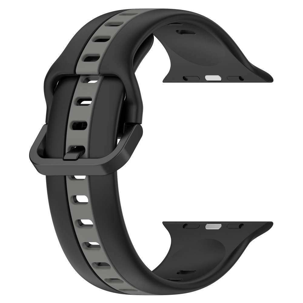 Szíj szilikon szíj Apple Watch Ultra/Ultra 2 49mm/SE/SE 2022/2023 44mm/9/8/7 45mm/6/5/4 44mm/3/2/1 42 mm - fekete/szürke