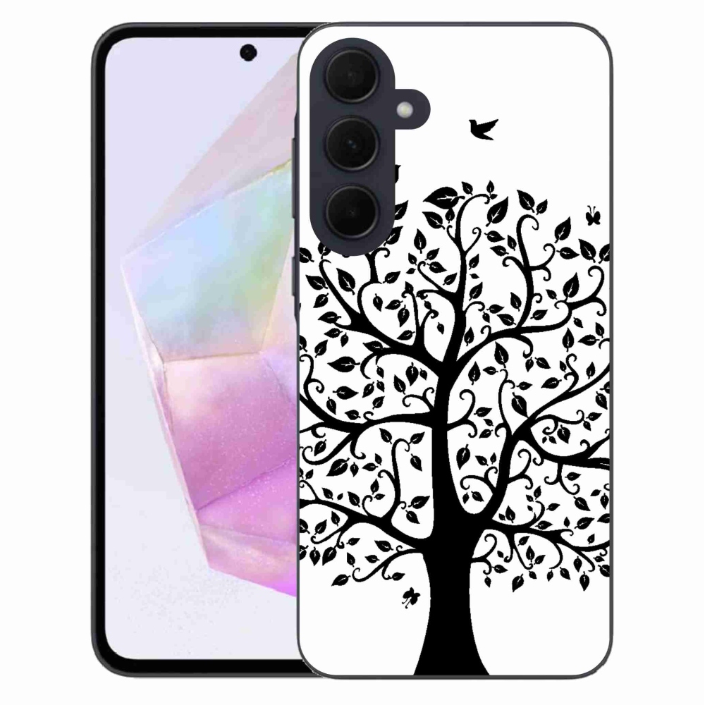 Zselés borítás mmCase Samsung Galaxy A35 5G - fekete-fehér fa