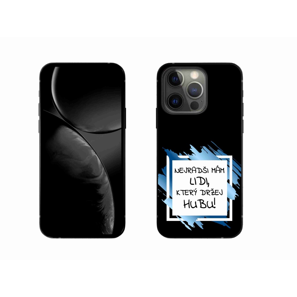 Gél borítás mmCase iPhone 13 Pro 6.1 készülékhez - vicces szöveg 7 fehér és fekete háttérrel