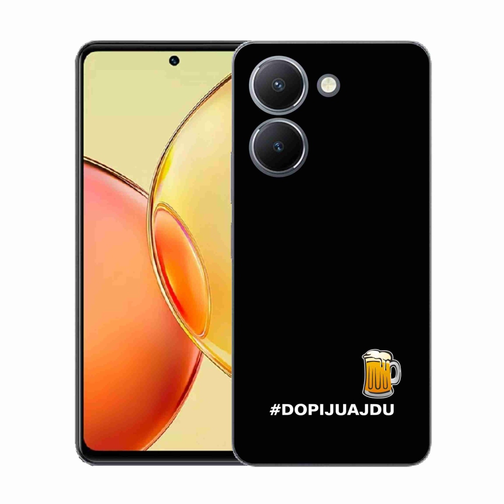 Gél borító mmCase a Vivo Y36-hoz - sör motívum 1 fekete háttérrel