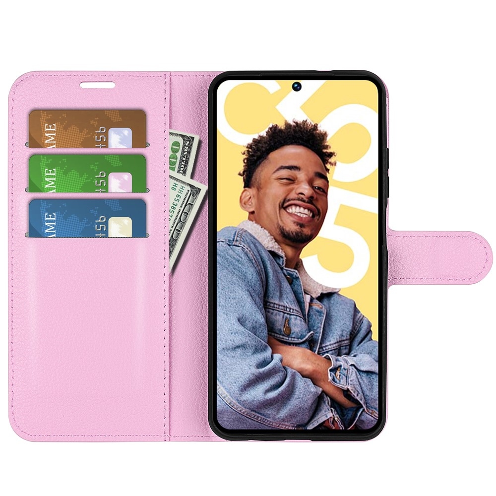 Litchi könyvtáska a Realme C55 készülékhez - rózsaszín
