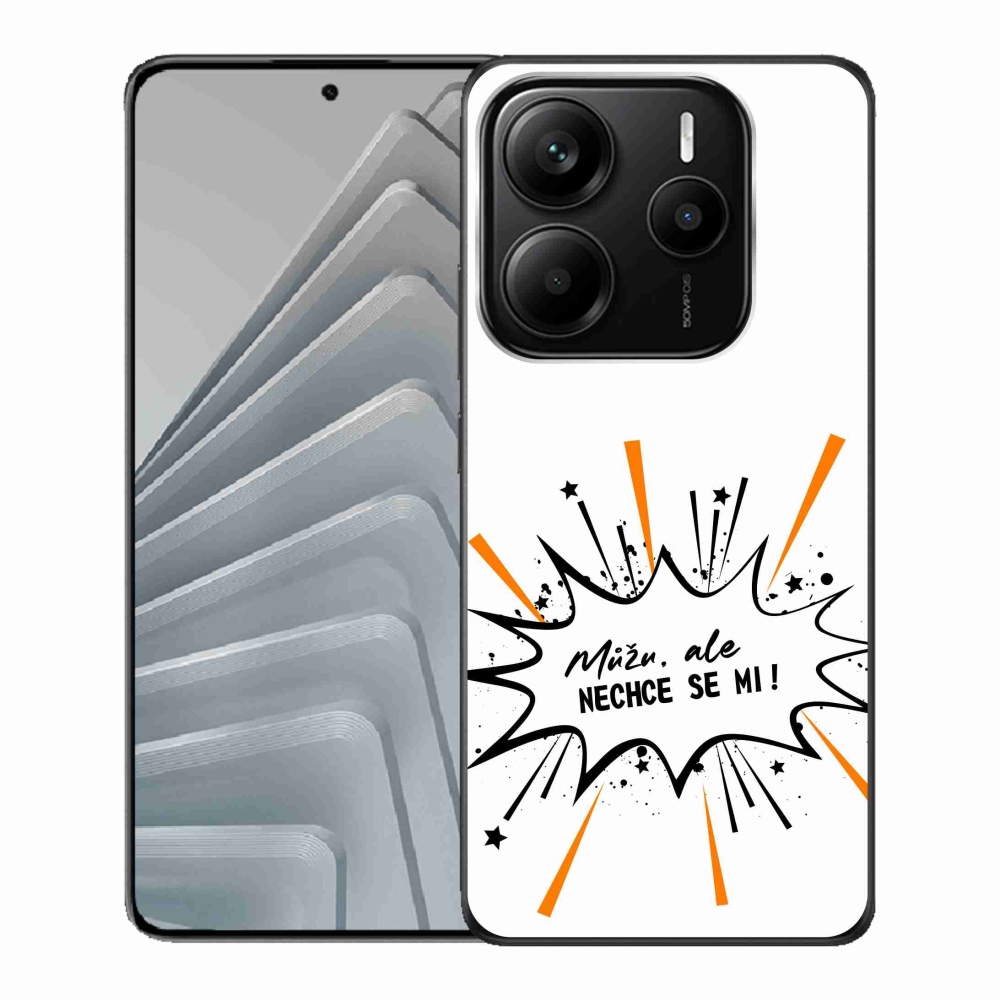 Gél borító mmCase a Xiaomi Redmi Note 14 5G-hez - vicces szöveg 11 fehér háttérrel