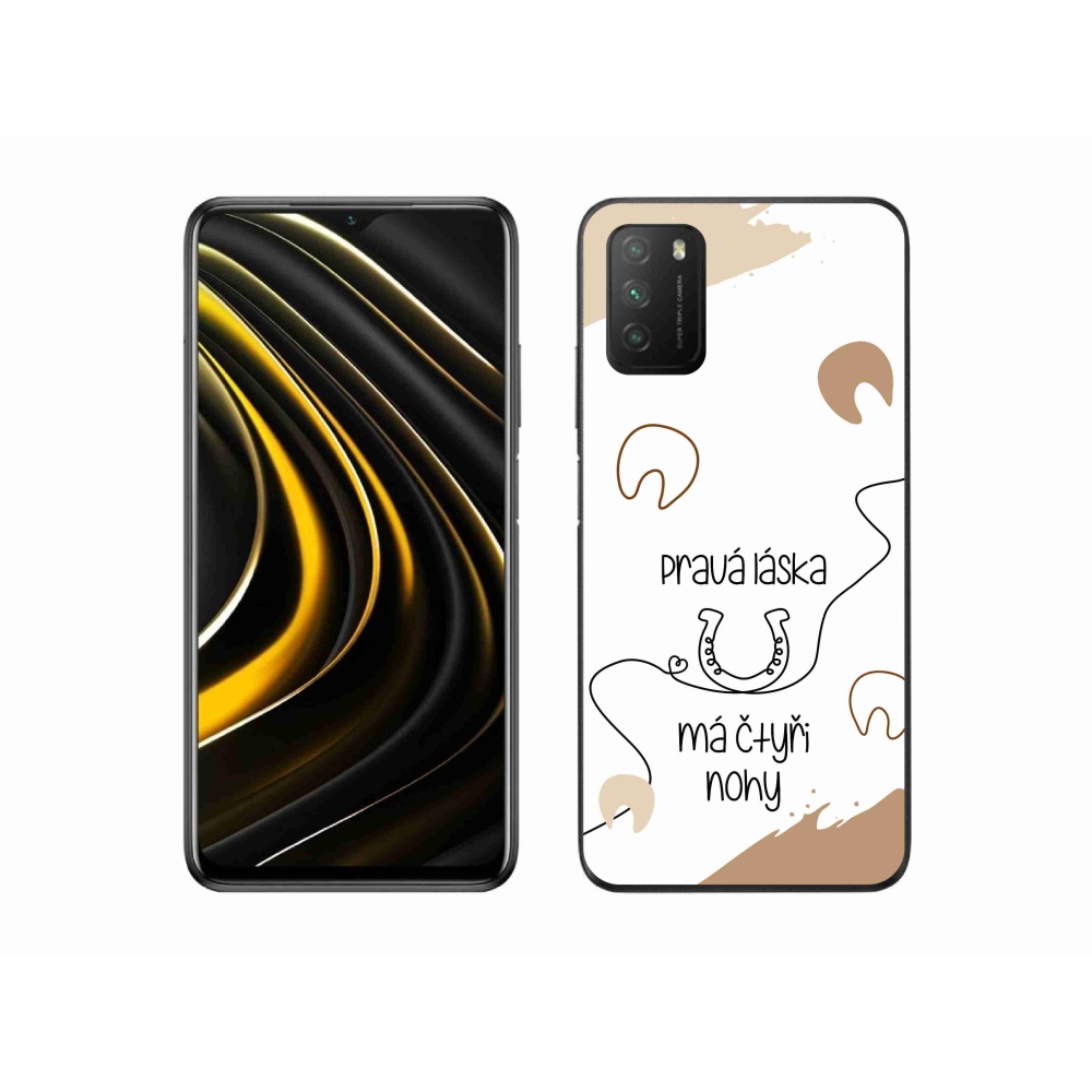 Gél borítás mmCase a Xiaomi Poco M3-hoz - ló motívum fehér háttérrel