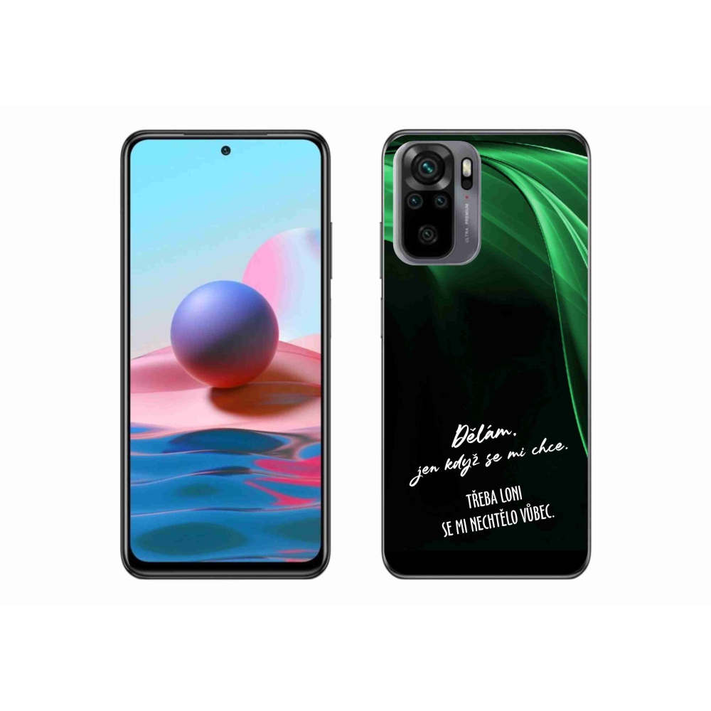 Gél borító mmCase a Xiaomi Redmi Note 10 4G-hez - vicces szöveg 12 fekete háttérrel