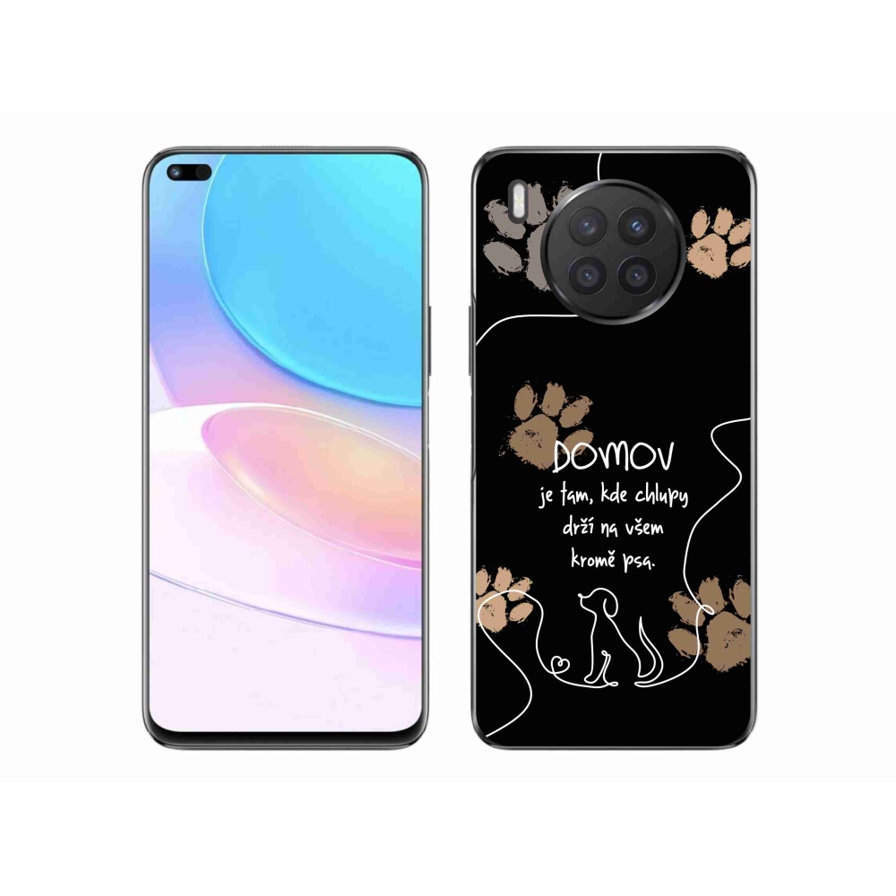 Gél borító mmCase a Huawei Nova 8i készülékhez - kutya motívum fekete háttérrel