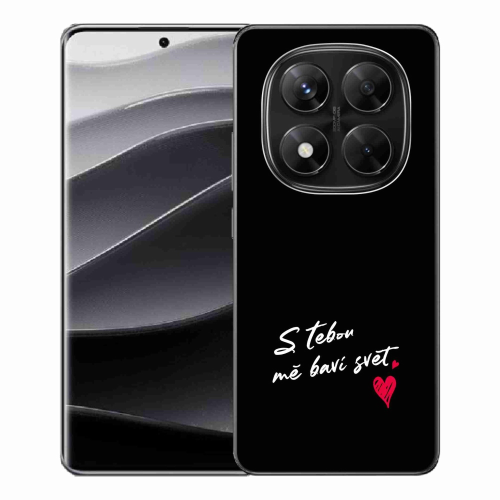Gél borító mmCase a Xiaomi Redmi Note 14 Pro 5G/Poco X7 5G számára - szerelmes szöveg 1 fekete háttér