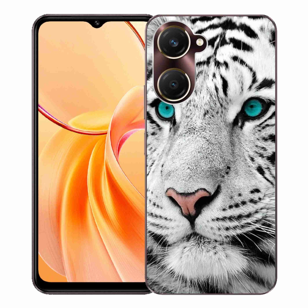 Gél borítás mmCase a Vivo Y28s 5G készülékhez - fehér tigris