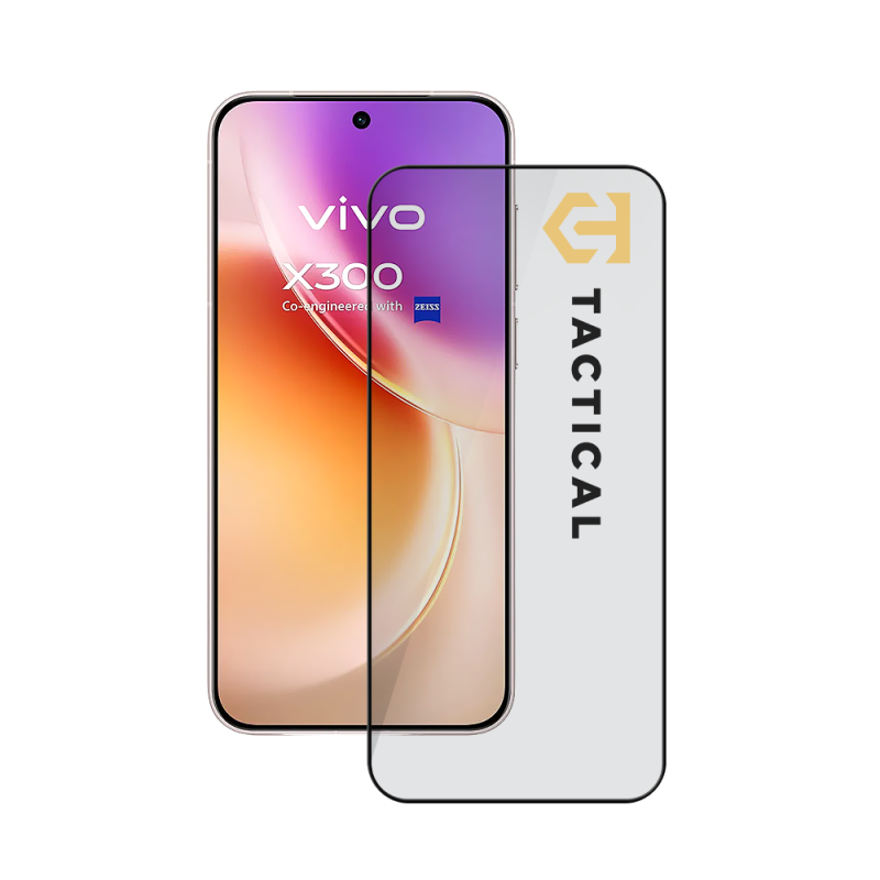 Taktikai üvegpajzs 5D üveg a Vivo X300 fekete készülékhez