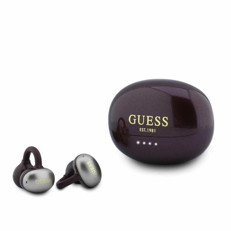 Guess Metallic Finish Classic Logo OWS vezeték nélküli fülhallgató, bordó