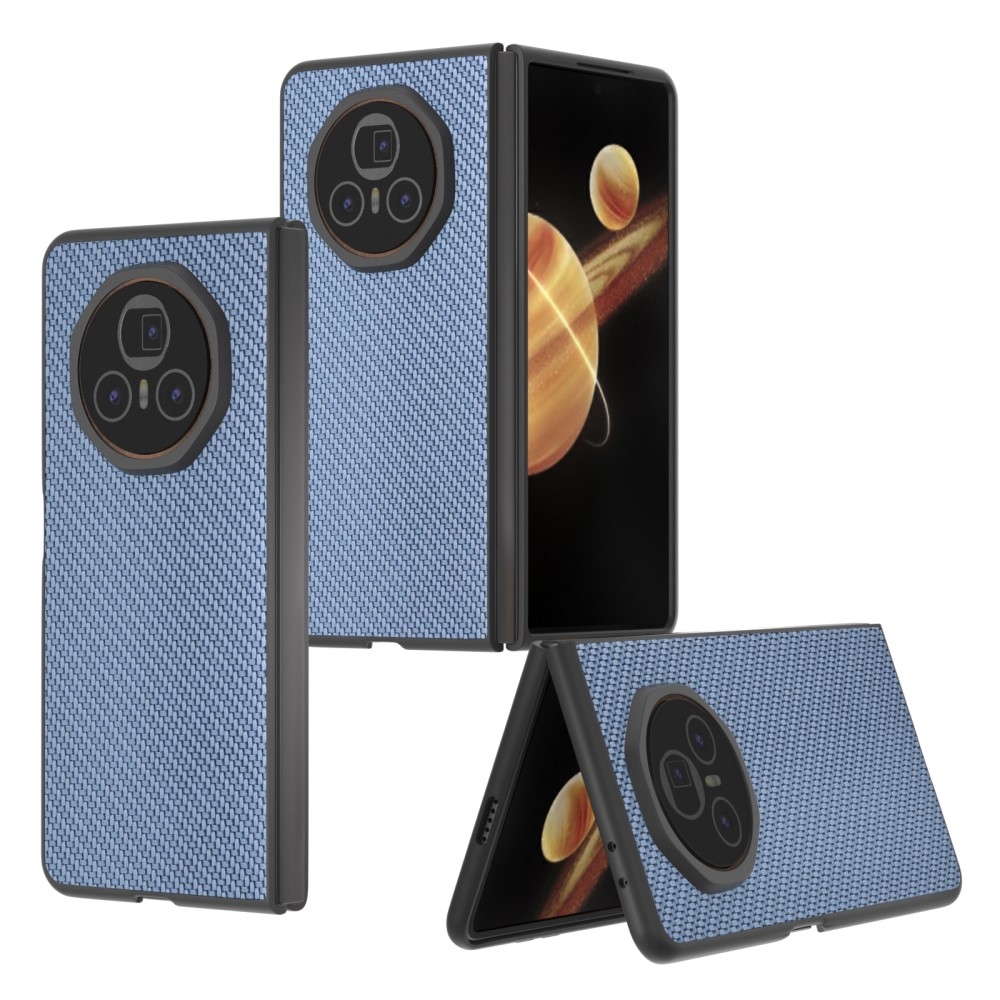 Karbon műanyag tok műbőrrel Honor Magic V3-hoz - világoskék