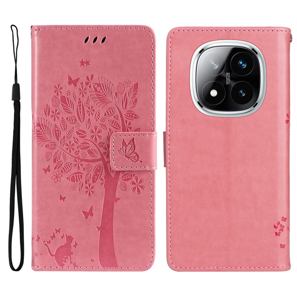 Fák könyve tok Xiaomi Redmi Note 14 Pro 5G/Poco X7 5G/Note 14 Pro+ 5G - rózsaszínű