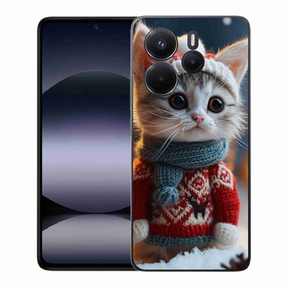 Gél borítás mmCase a Xiaomi Redmi Note 14-hez - cica pulóverben