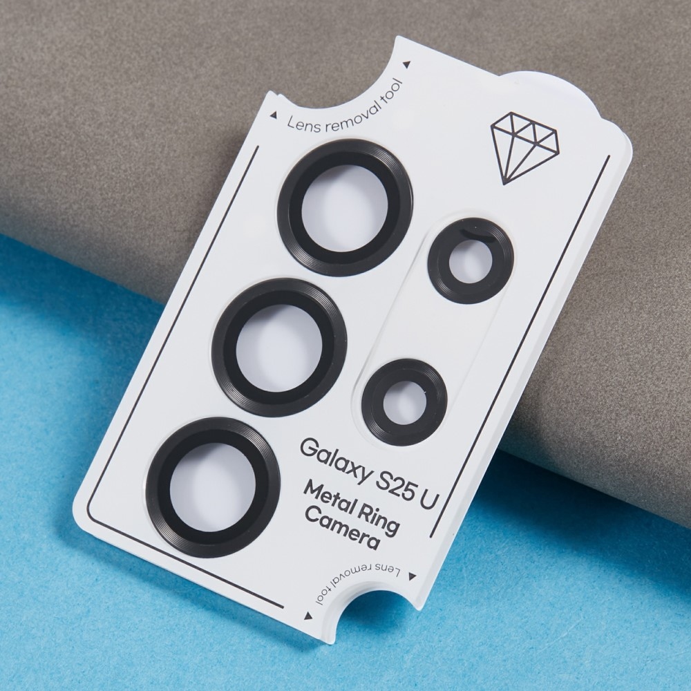 Fém kamera lencse üveg Samsung Galaxy S25 Ultra (3 különálló üveg) - fekete