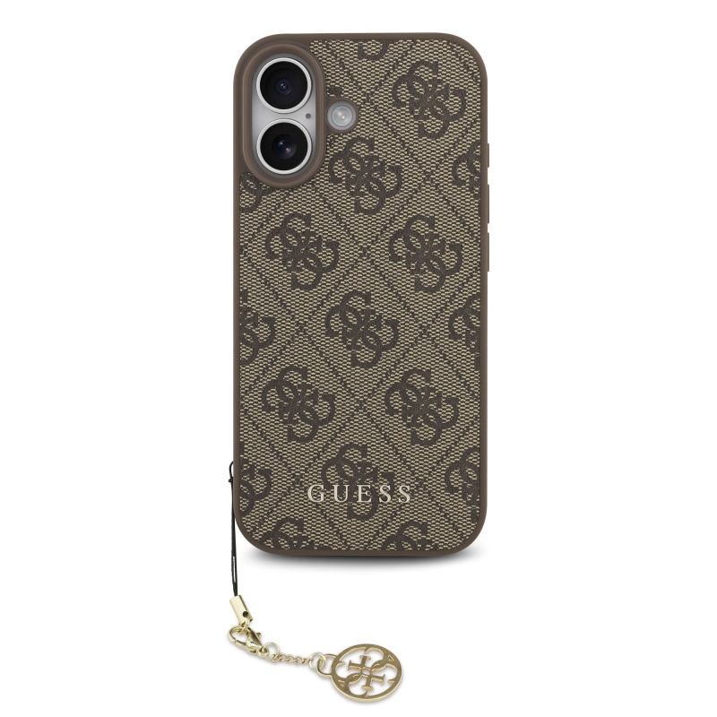 Guess 4G Charm hátlap iPhone 17-hez Tone on Tone barna