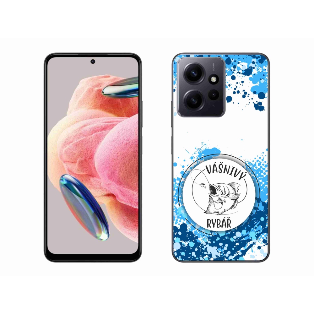 Gél borító mmCase a Xiaomi Redmi Note 12 4G-hez - szenvedélyes halász fehér háttérrel