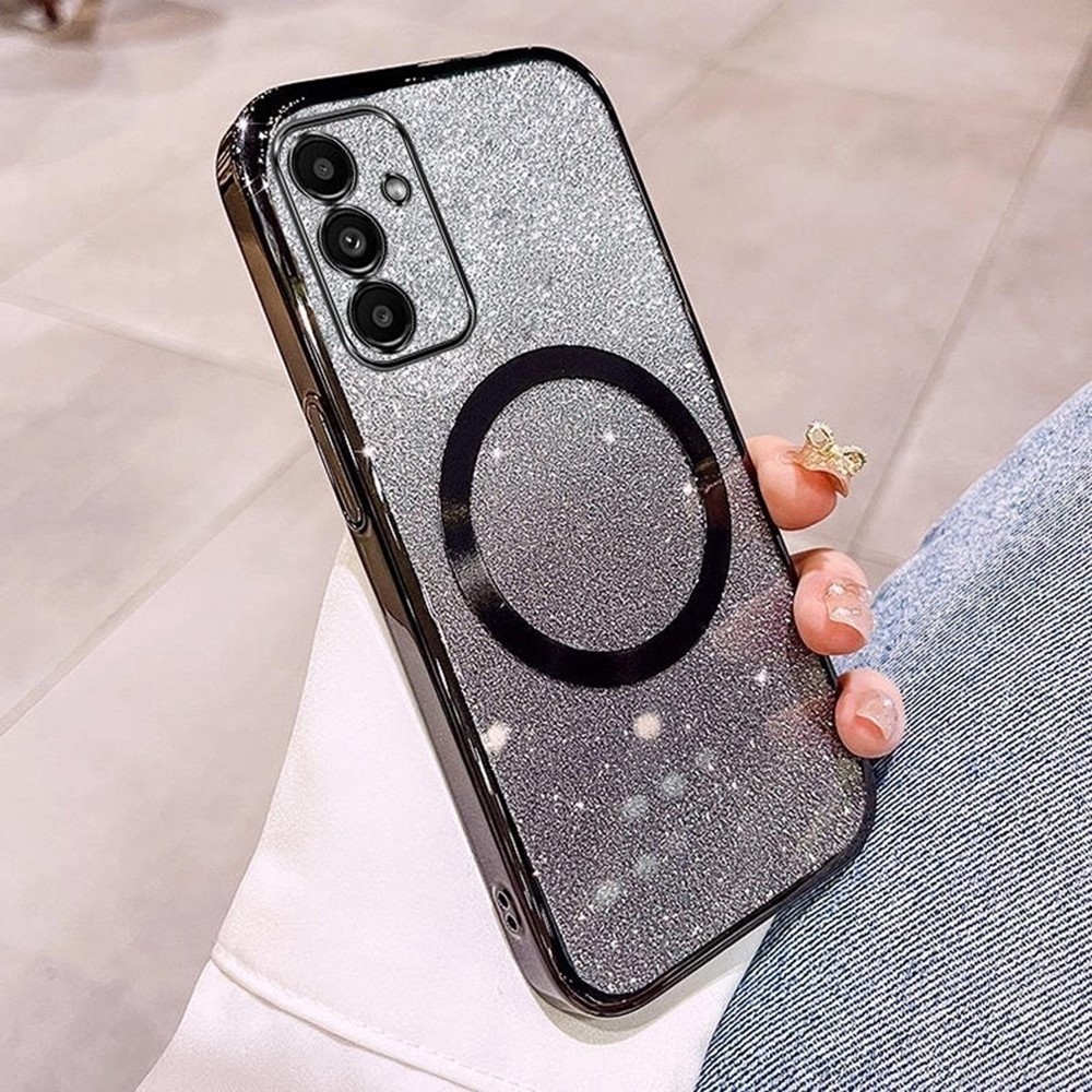 Fokozatos zselés csillogó tok MagSafe támogatással Samsung Galaxy S25+ készülékhez - fekete