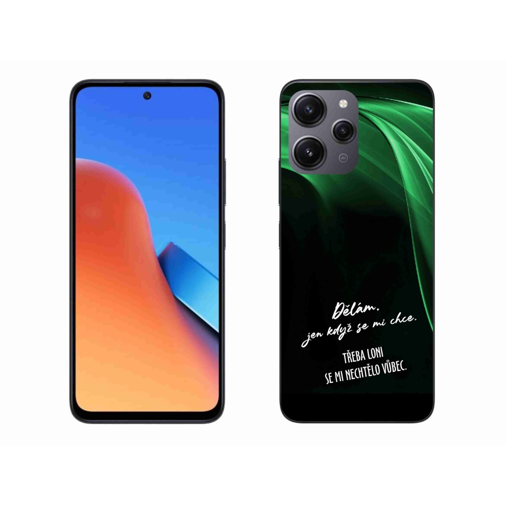 Gél borító mmCase a Xiaomi Redmi 12-hez - vicces szöveg 12 fekete háttérrel