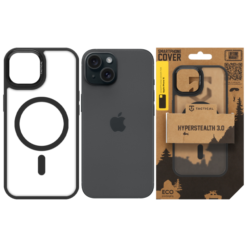 Tactical MagForce Hyperstealth 3.0 tok az Apple iPhone 15-hez, Asphalt színben