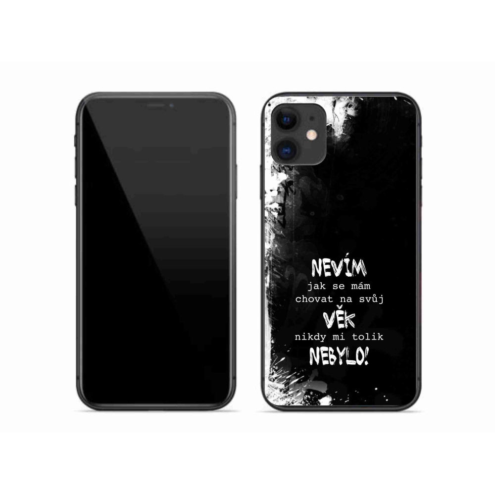 Gél borító mmCase iPhone 11 készülékhez - vicces szöveg 14 fekete háttér