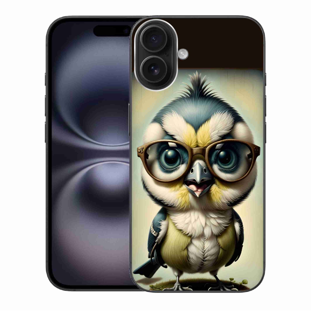 Gél borítás mmCase iPhone 16 Plus készülékhez - kölyök szemüveggel