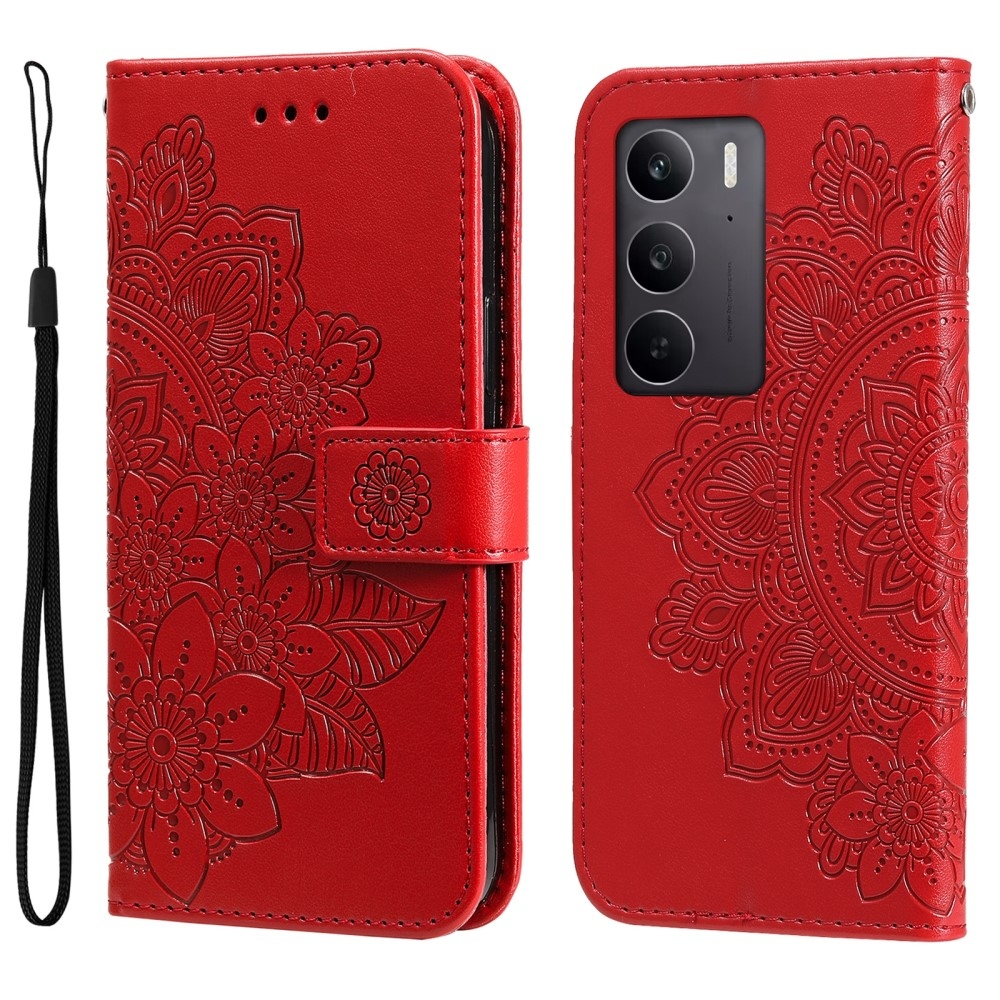 Mandala könyvtáska a Realme C75 készülékhez - piros