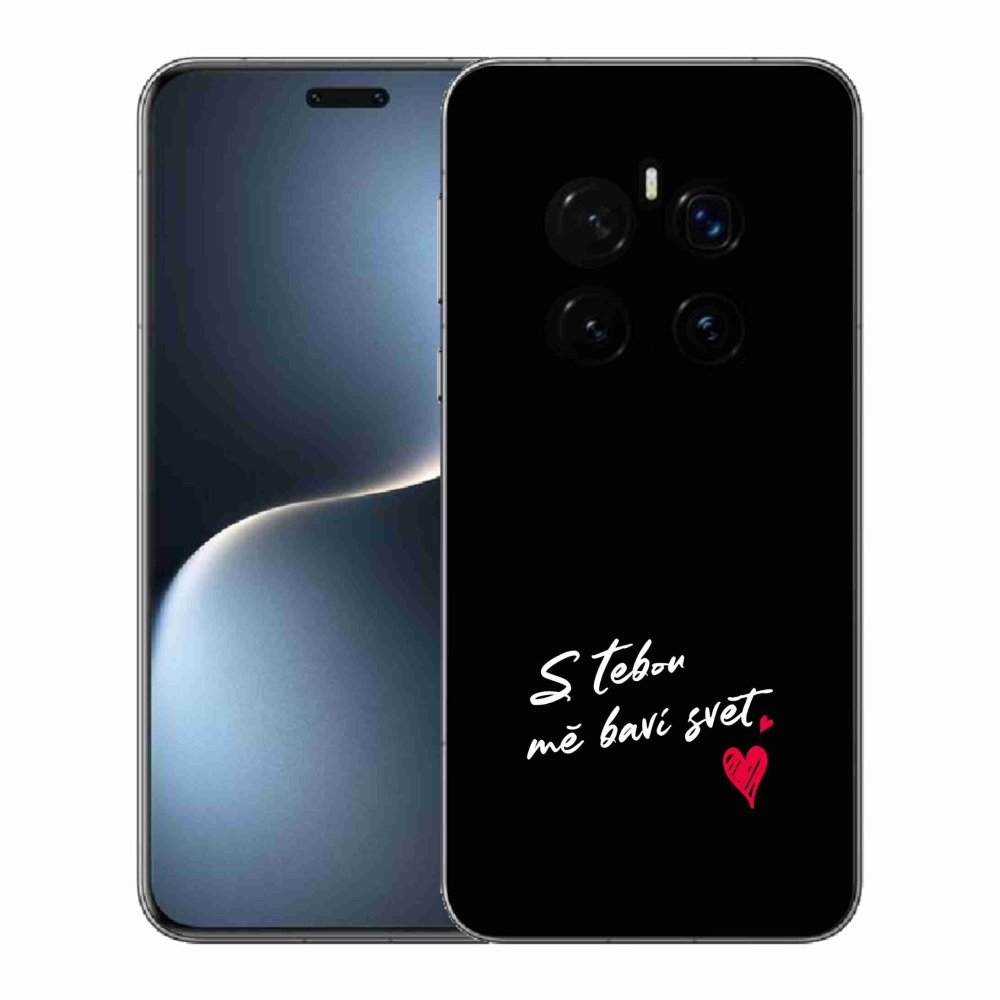 Gél borító mmCase a Honor Magic 7 Pro 5G készülékhez - szerelmes szöveg 1 fekete háttér